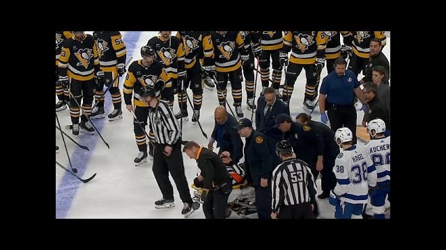 Referee Steve Kozari Stretchered Off Ice After A Scary Collision With Hayden Fleury [VIDEO]