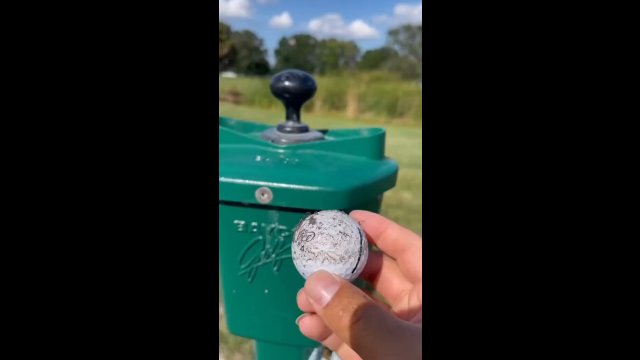 A golf ball cleaner in action [VIDEO]