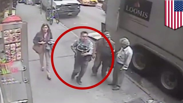 New York thief steals $1.6m bucket of gold from armored truck parked in Manhattan