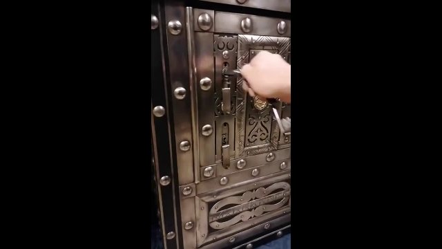 This Italian antique safe from 1840 is absolutely beautiful and unlocks in such an interesting way!
