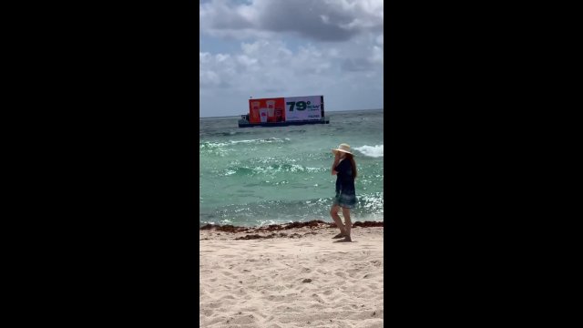 Is there anything more obnoxious than floating billboards at the beach?