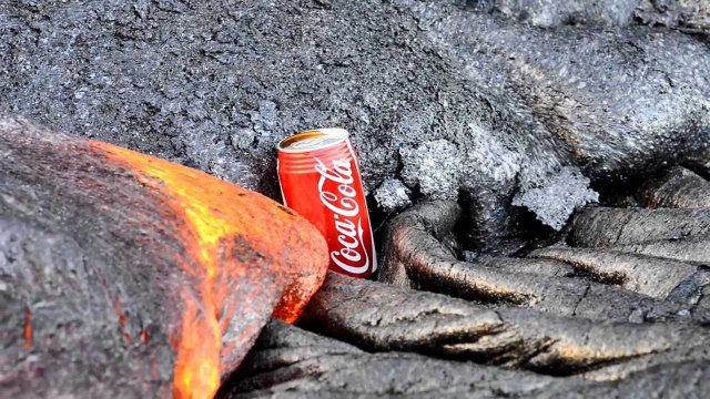 Hot lava vs two cans of Coca-Cola
