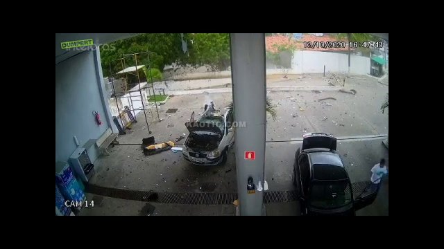 CNG tank blows up a vehicle at a service station