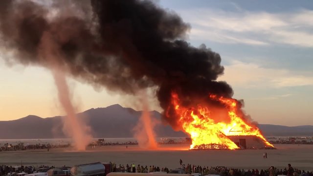 Burning Man Pyramids & Dust Devils at Dawn