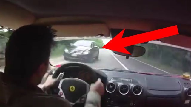 Guy Almost Ruins Ferrari During Test Drive