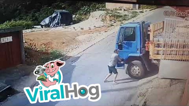 Gas Truck Starts Rolling Without Driver