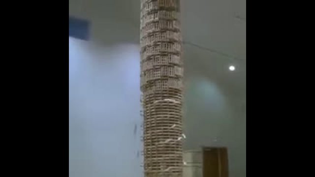 Epic Jenga Tower Collapse