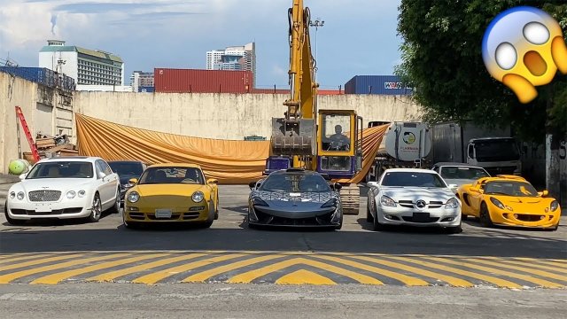 Luxury cars worth $1.2 million crushed to pieces in Philippines