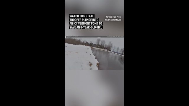 Heroic US state trooper rescues eight-year-old girl plunging in icy pond [VIDEO]