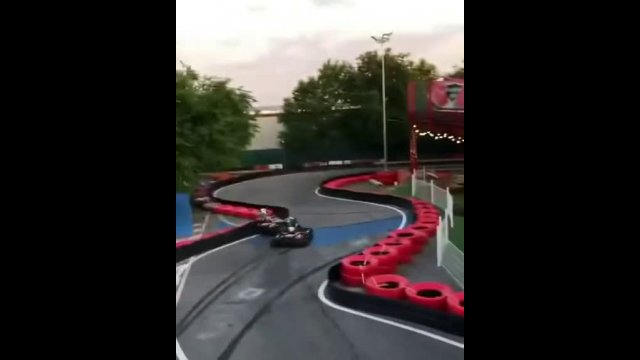 Impressive go-kart accident