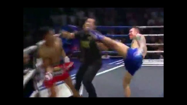 Muay Thai fighter knocks out ref with brutal face kick [VIDEO]