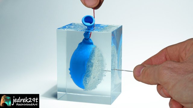 Balloon EXPLODES in Clear Epoxy Resin. What happens? [VIDEO]