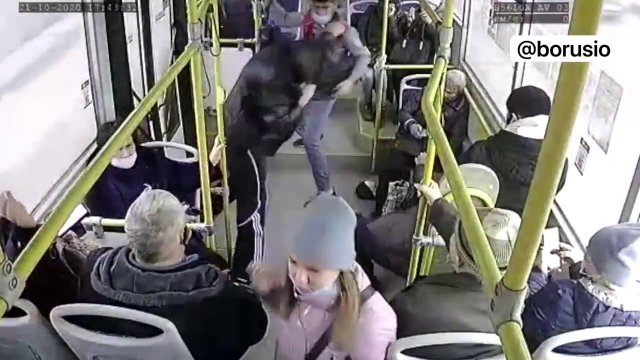 Krasnoyarsk - crazy brawl in the bus