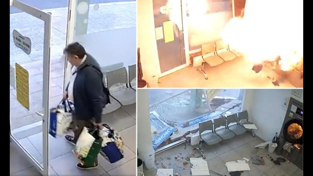 Man narrowly escapes laundromat explosion in Spain [VIDEO]