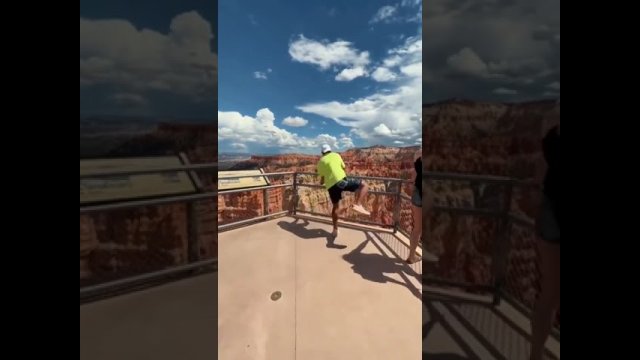 Prankster nearly falls into Grand Canyon after pretending to leap barrier [VIDEO]