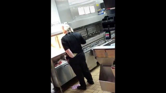McDonald’s employee puts her hand down her pants before using it to scoop fries
