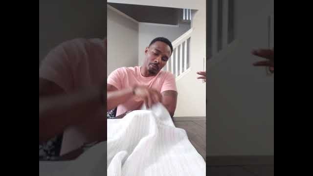 Drinking water through towel challenge for $1000
