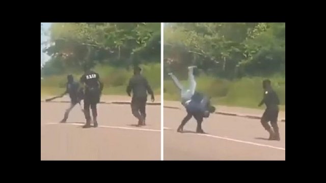 Cop stops machete wielding man with his bare hands