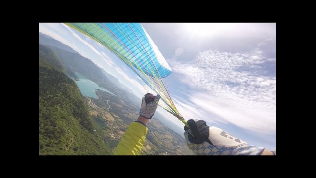 Terrifying moment two paragliders collide at nearly 5000ft