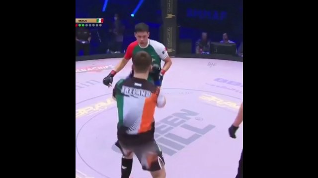 Referee FLOORED with spinning kick MMA Super Cup