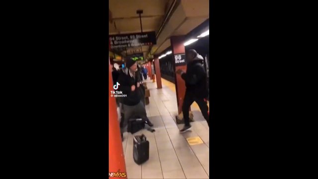 Man Falls Into Train Tracks During Fight [VIDEO]
