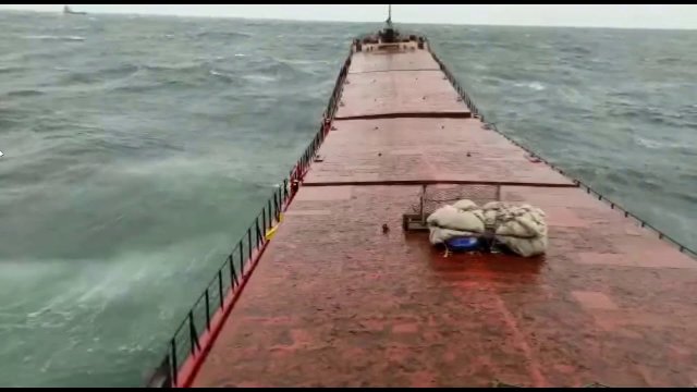 Shocking video from onboard M/V Arvin: Captain's mayday call in panic, while ship breaking in two