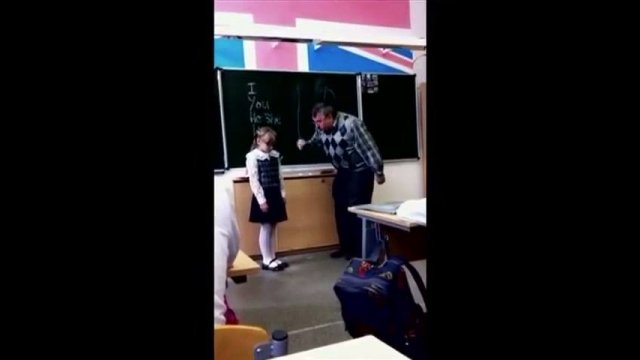 Little girl kicks bullying teacher in the balls! [VIDEO]