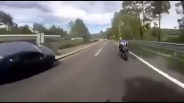 Girlfriend pulled the handbrake so the driver wouldn't race the bikers.