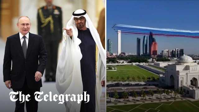 Putin received in UAE with flypast and Russian flags lining the streets [VIDEO]