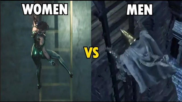 How Female vs Male characters climb Ladder (Stellar Blade vs Bloodborne) [VIDEO]