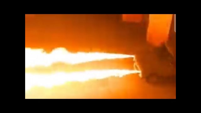 Russian flame thrower Lada car
