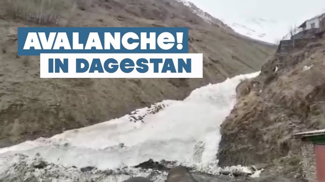 An avalanche in Dagestan