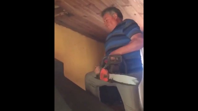 Using a chainsaw inside your house [VIDEO]