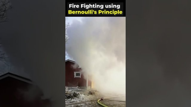 Firefighter putting out a fire using Bernoulli's principle [VIDEO]