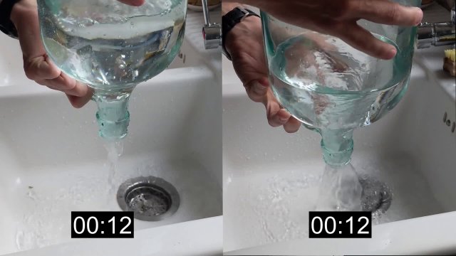 A way to quickly pour out water