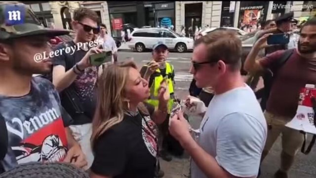 Man eats meat in front of vegan protesters [VIDEO]
