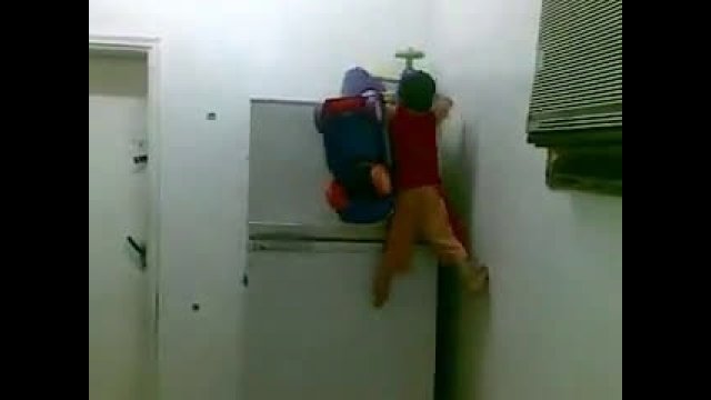 You have to see it to believe it. Impressive baby climbing
