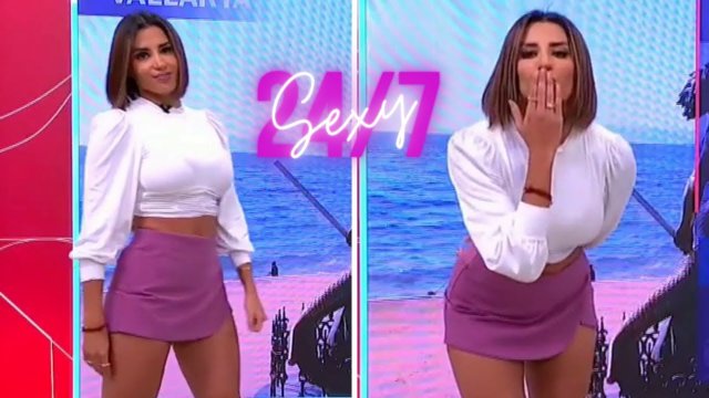 Susana Almeida, sexy and shortest mini-skirt on live TV! [VIDEO]