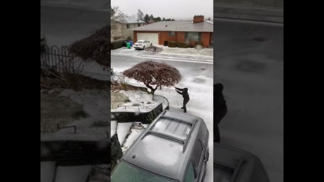When your wife sends you to take the compost out after an icestorm [VIDEO]