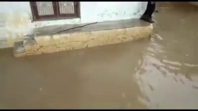 Water has flooded the streets of the city and crocodiles are hiding under it