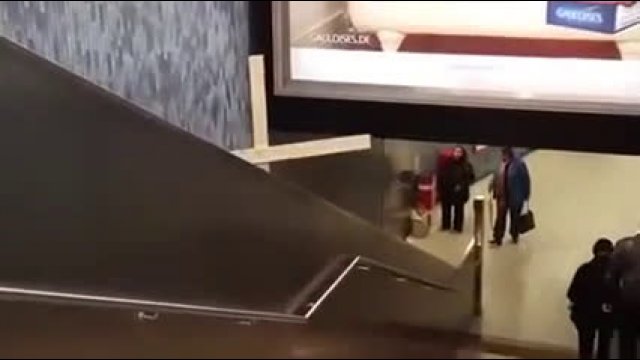 Jesus on an escalator