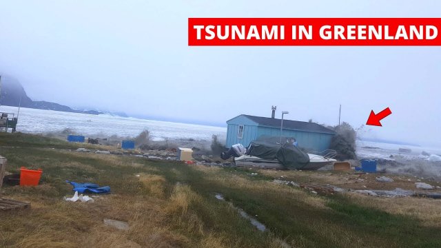 GREENLAND TSUNAMI Hits Village Caught On Camera