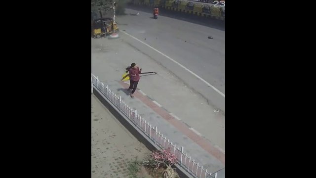 Speeding car falls off flyover in India, kills pedestrian
