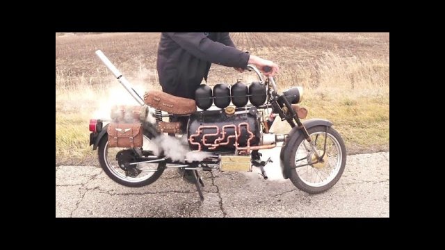 Russian steam-powered motorcycle