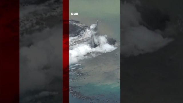 Moment new island born from volcanic eruption in Japan [VIDEO]