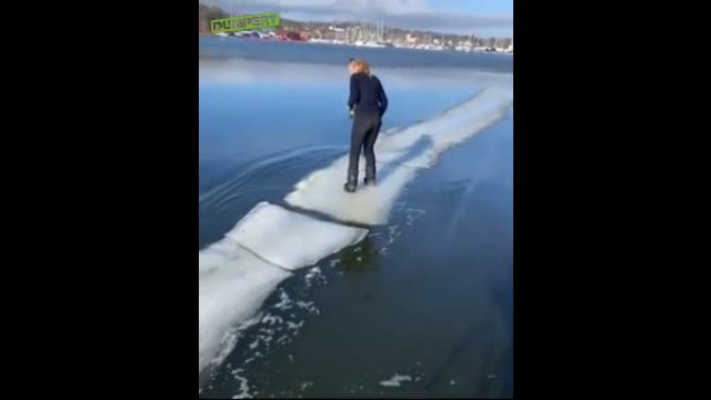 What is the danger of running on a narrow strip of ice?