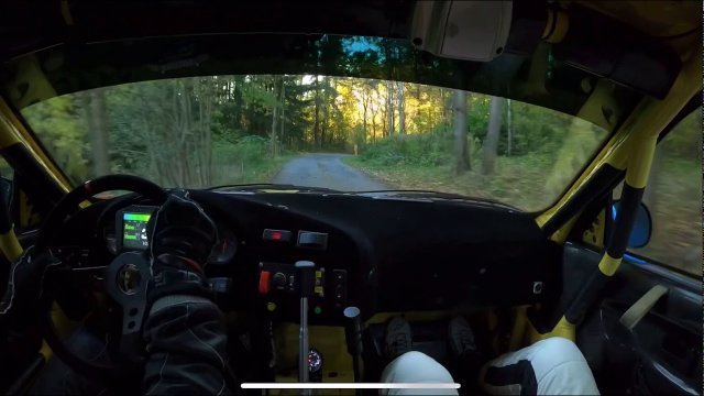 An extraordinary demonstration of the skills of a rally pilot.