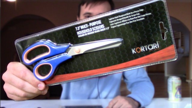 How to open packaged scissors with no scissors