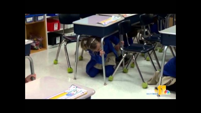 Students practice earthquake safety at school [VIDEO]