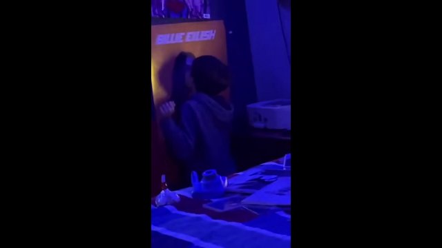 Sister catches her brother in the room